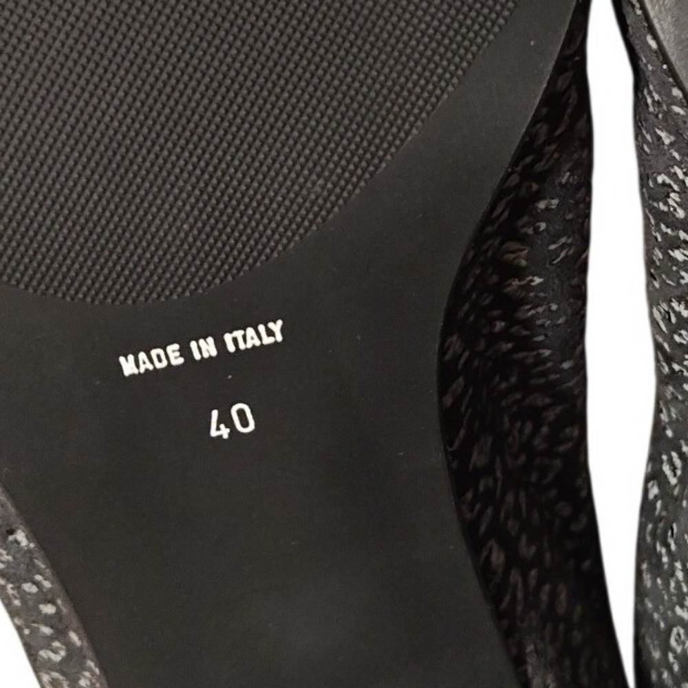 Anyi Lu Flats Silver Black Leopard Print Metallic Cap Toe Italian Handmade 40 - Picture 6 of 8